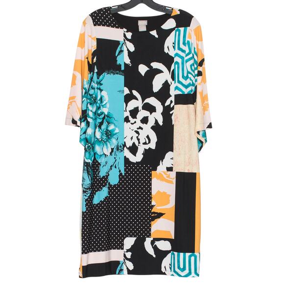 Chicos Dress Kimono Patchwork Eclectic Artsy Contemporary Abstract 1 Medium 8 - Picture 6 of 6